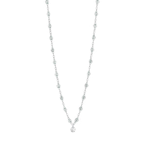 Gigi Clozeau - Collier sparkle Gigi Suprême, or blanc, 1 diamant, 42 cm