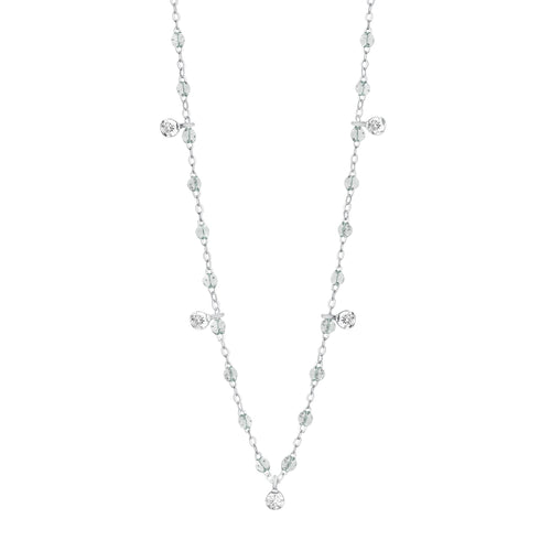 Gigi Clozeau - Collier sparkle Gigi Suprême, or blanc, 5 diamants, 45 cm
