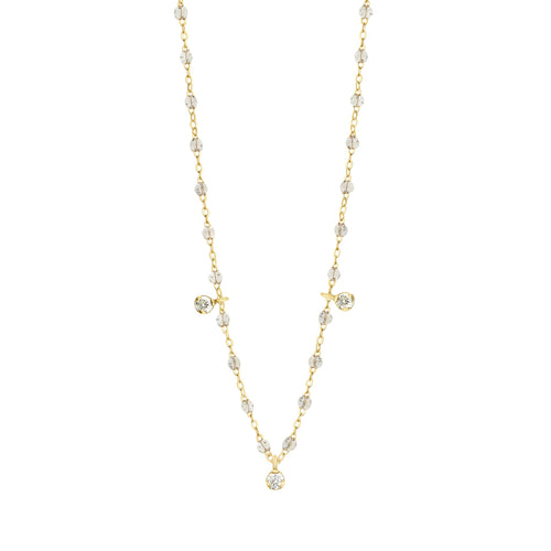 Gigi Clozeau - Collier sparkle Gigi Suprême, or jaune, 3 diamants, 45 cm