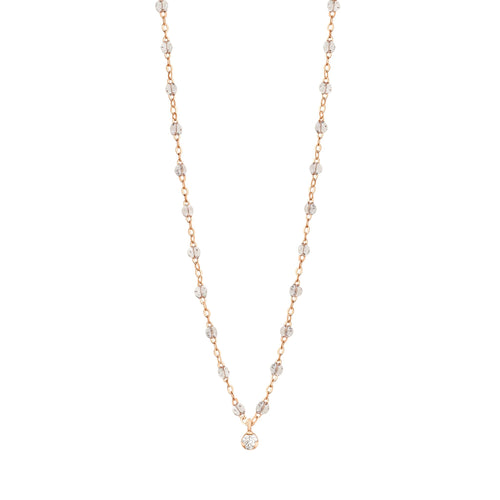 Gigi Clozeau - Collier sparkle Gigi Suprême, or rose, 1 diamant, 42 cm