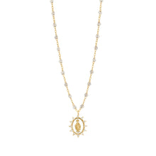 Gigi Clozeau - Collier Sparkle Petite Madone Suprême blanche, diamants, or jaune, 50 cm