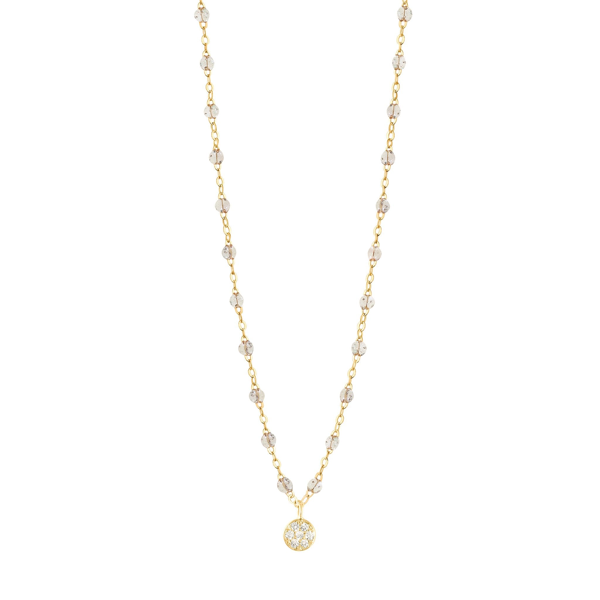 Gigi Clozeau - Collier sparkle Puce diamants, or jaune, 42 cm