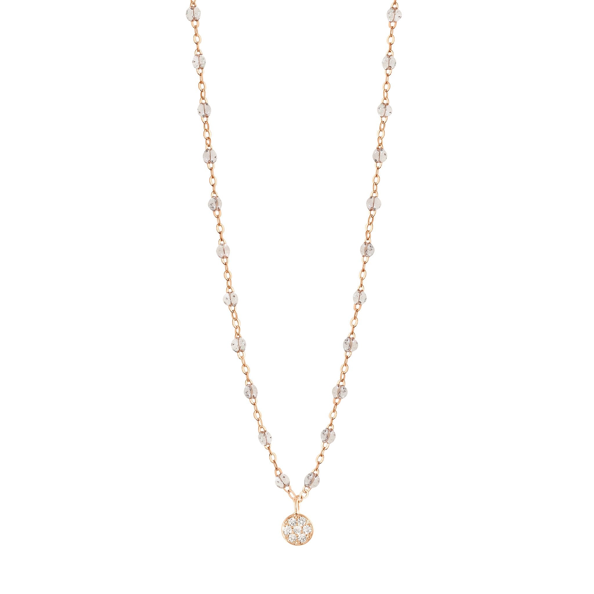 Gigi Clozeau - Collier sparkle Puce diamants, or rose, 42 cm