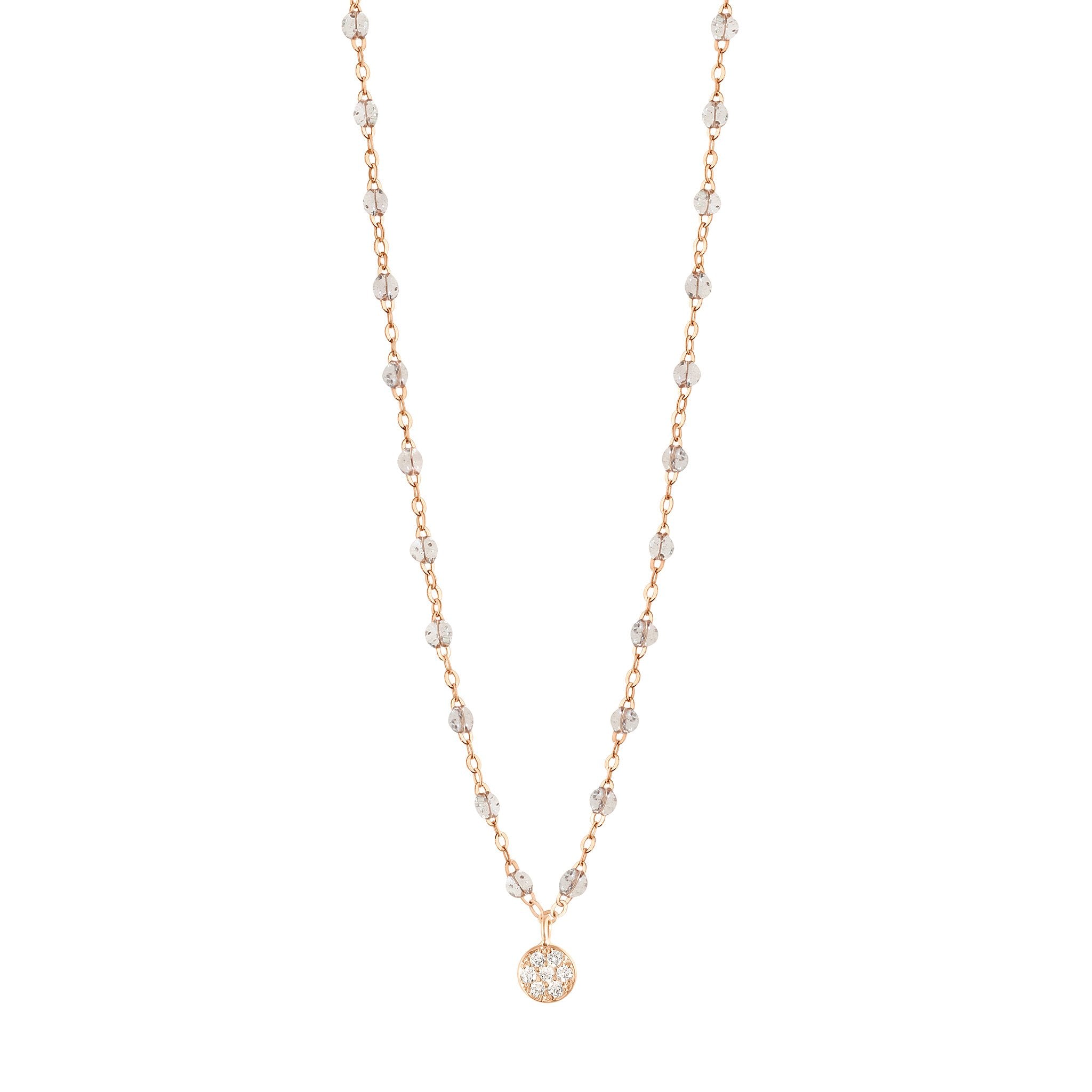 Gigi Clozeau - Collier sparkle Puce diamants, or rose, 42 cm