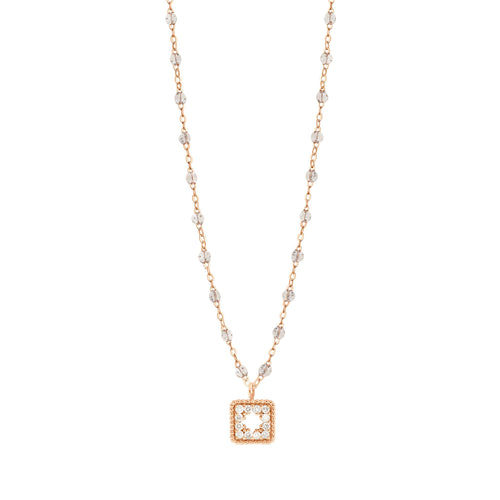 Gigi Clozeau - Collier sparkle Trésor, diamants, or rose, 42 cm