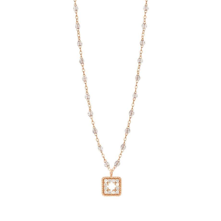 Gigi Clozeau - Collier sparkle Trésor, diamants, or rose, 42 cm