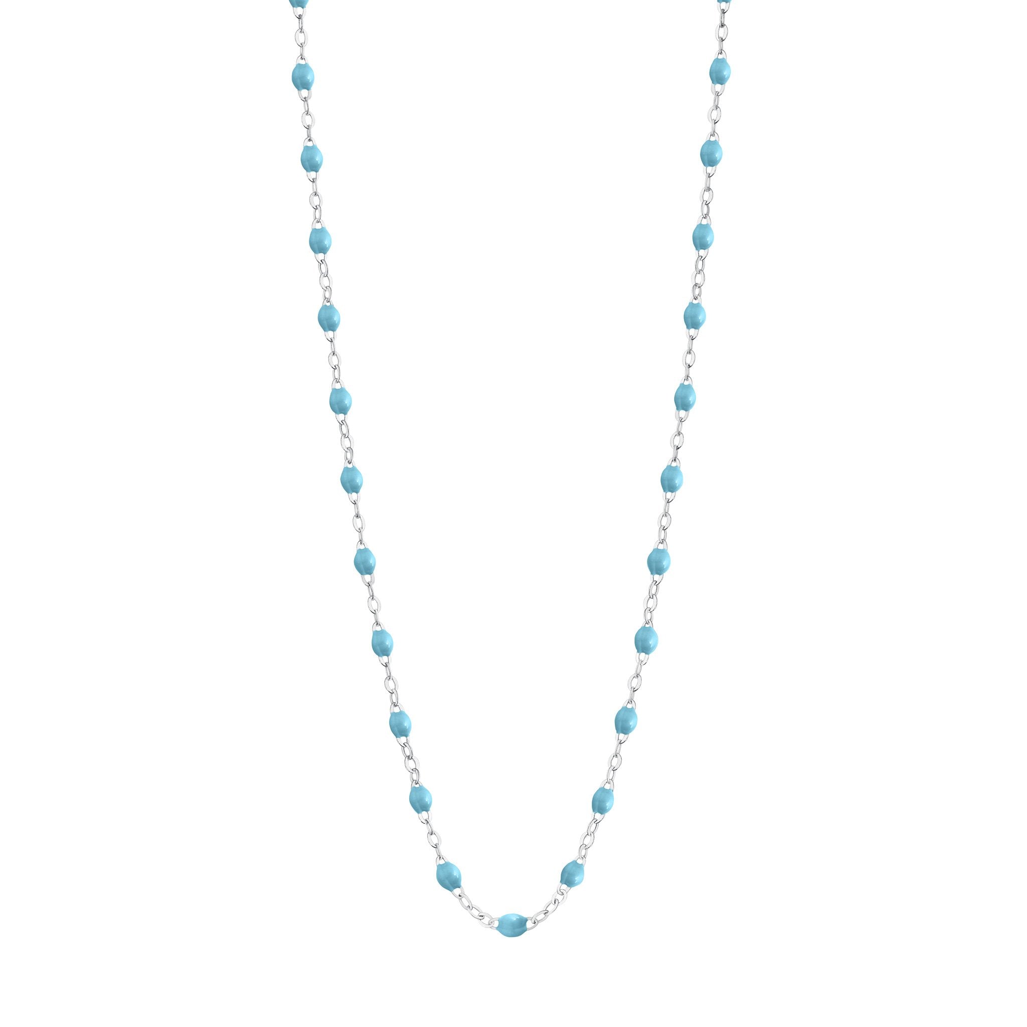 Gigi Clozeau - Collier turquoise Classique Gigi, or blanc, 42 cm