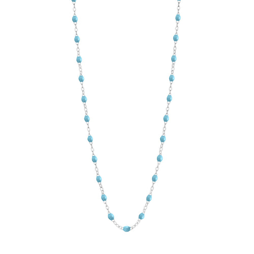 Gigi Clozeau - Collier turquoise Classique Gigi, or blanc, 42 cm