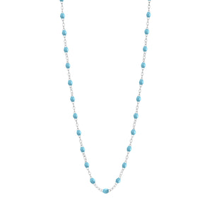 Gigi Clozeau - Collier turquoise Classique Gigi, or blanc, 42 cm