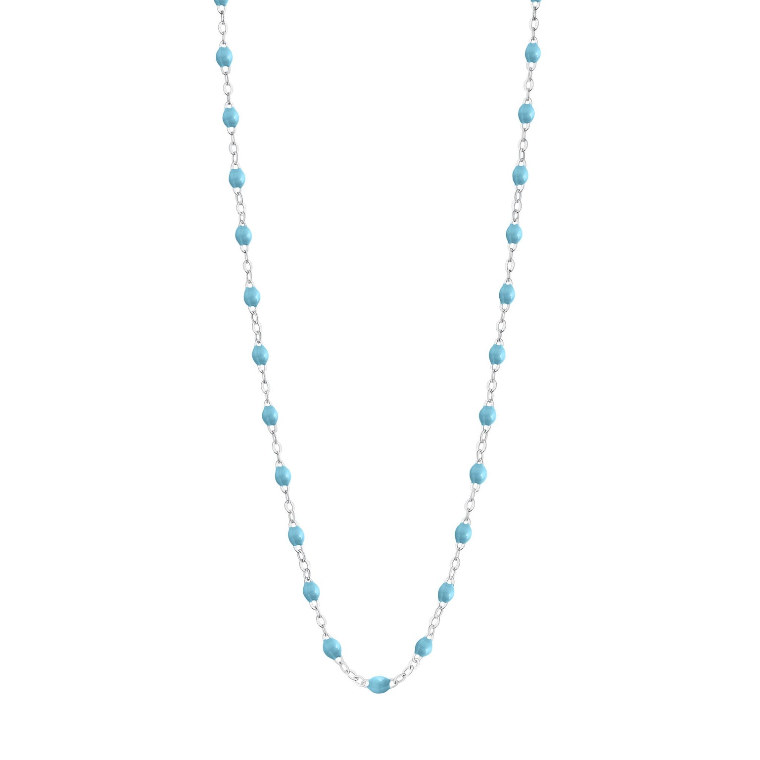 White gold top turquoise necklace
