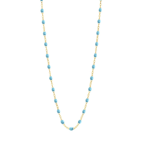 Gigi Clozeau - Collier turquoise Classique Gigi, or jaune, 45 cm