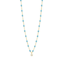 Gigi Clozeau - Collier turquoise Gigi Suprême, or jaune, 1 diamant, 42 cm