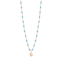 Gigi Clozeau - Collier turquoise Puce diamants, or rose, 42 cm