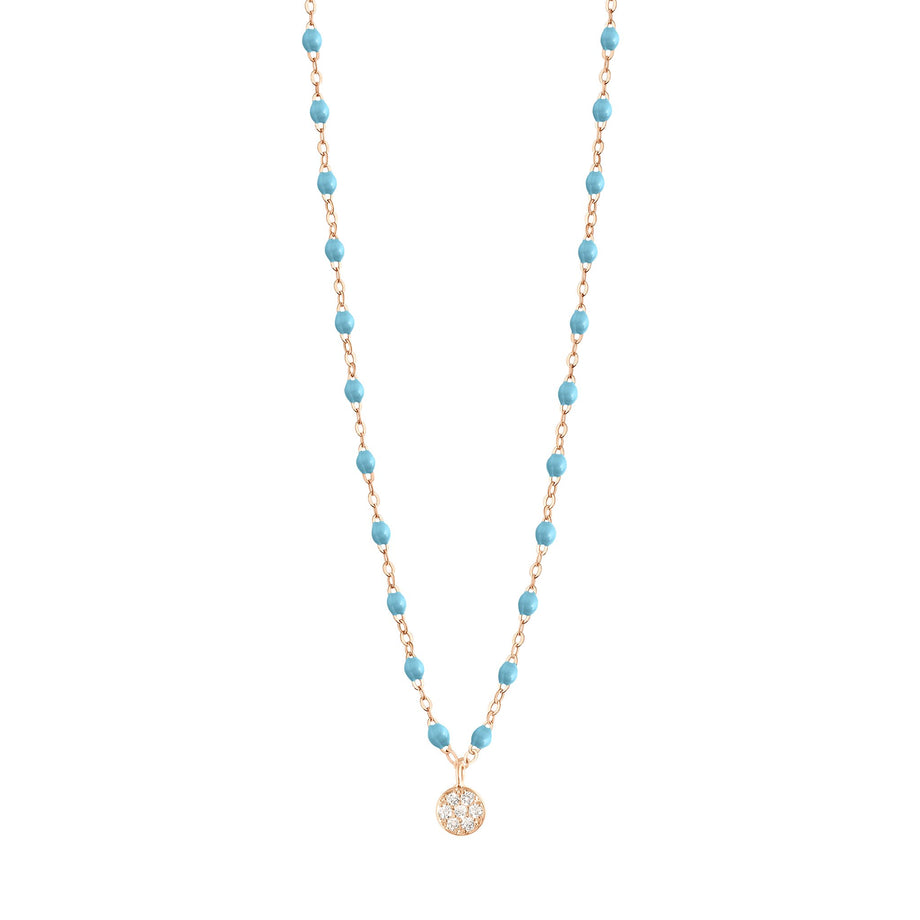 Gigi Clozeau - Collier turquoise Puce diamants, or rose, 42 cm