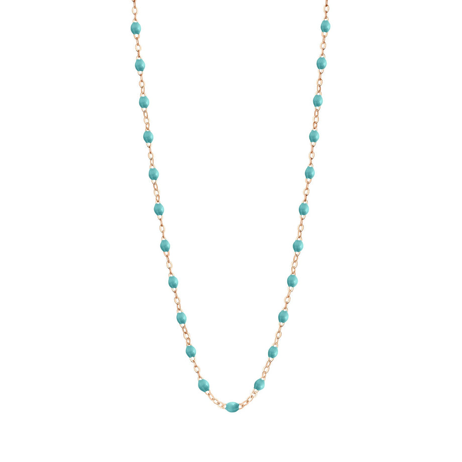 Gigi Clozeau - Collier turquoise vert Classique Gigi, or rose, 42 cm