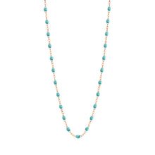 Gigi Clozeau - Collier turquoise vert Classique Gigi, or rose, 45 cm