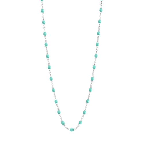 Gigi Clozeau - Collier vert d'eau Classique Gigi, or blanc, 42 cm