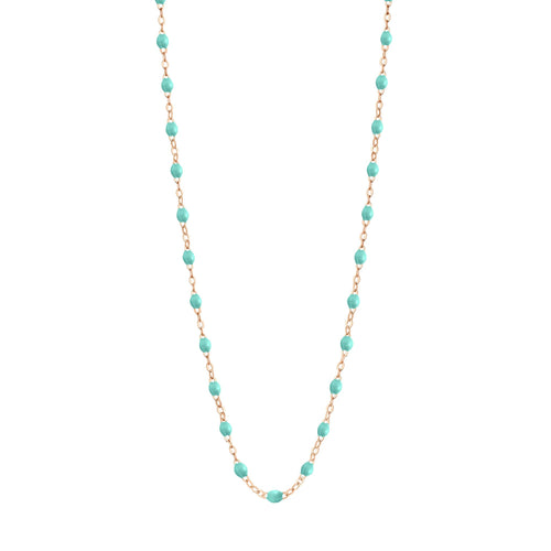 Gigi Clozeau - Collier vert d'eau Classique Gigi, or rose, 42 cm