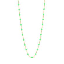 Gigi Clozeau - Collier vert fluo Classique Gigi, or jaune, 42 cm