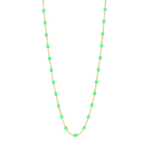 Gigi Clozeau - Collier vert fluo Classique Gigi, or jaune, 42 cm