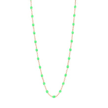 Gigi Clozeau - Collier vert fluo Classique Gigi, or rose, 42 cm