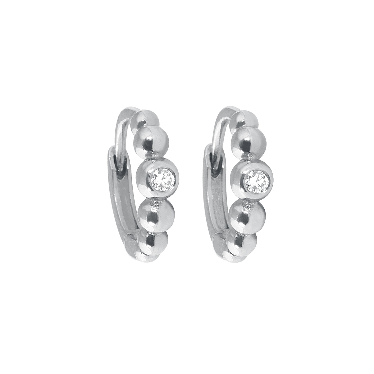 Gigi Clozeau - Créoles Lucky, diamants, or blanc