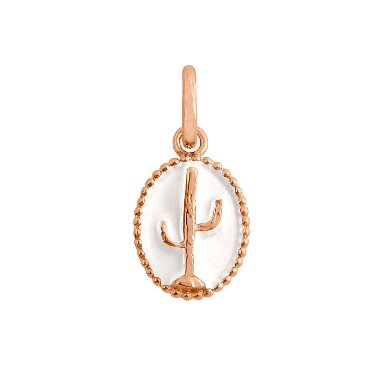 gigi clozeau Pendentif Cactus résine blanche or rose