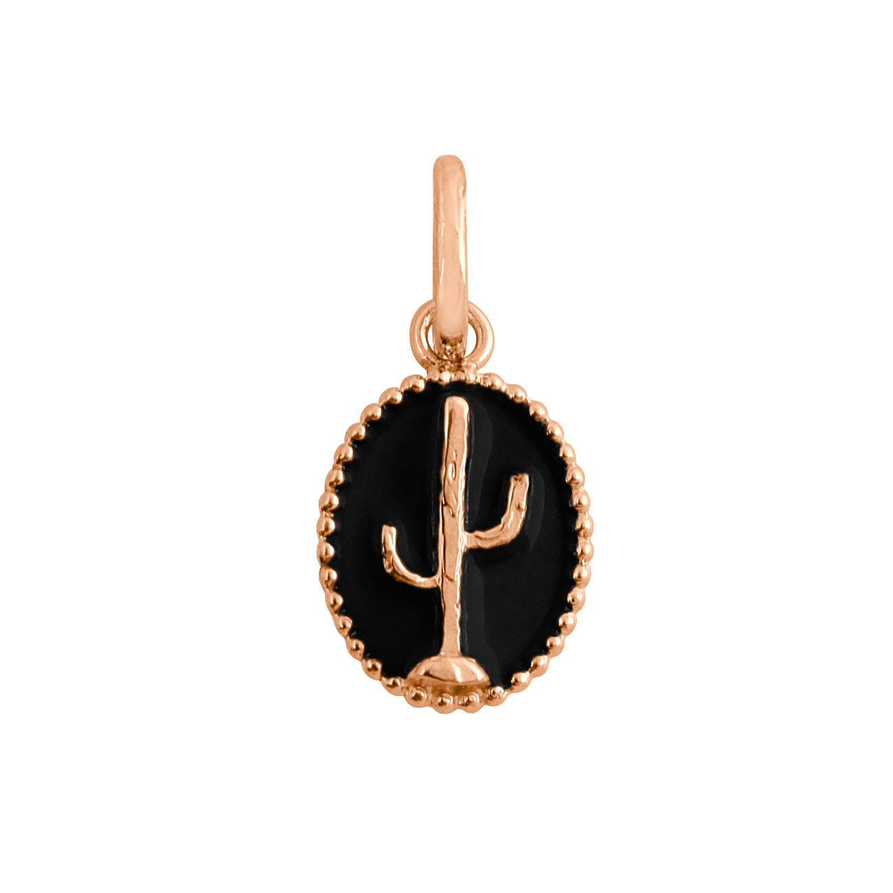 Gigi Clozeau - Pendentif Cactus résine noir, or rose