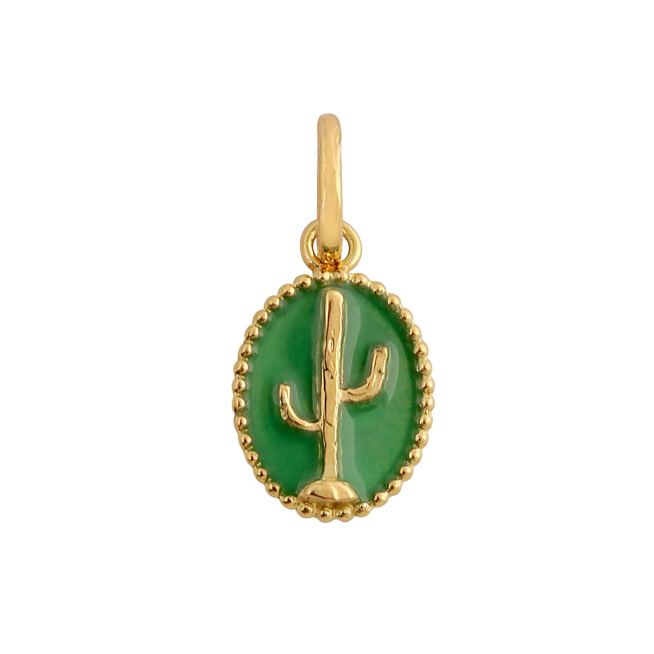 Gigi Clozeau - Pendentif Cactus résine prairie, or jaune
