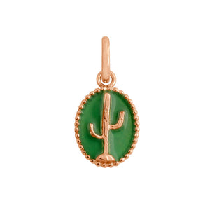 Gigi Clozeau - Pendentif Cactus résine prairie, or rose