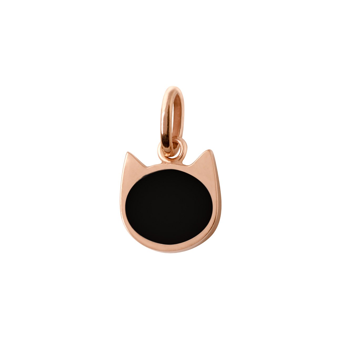 Gigi Clozeau - Pendentif Chat résine noire, or rose