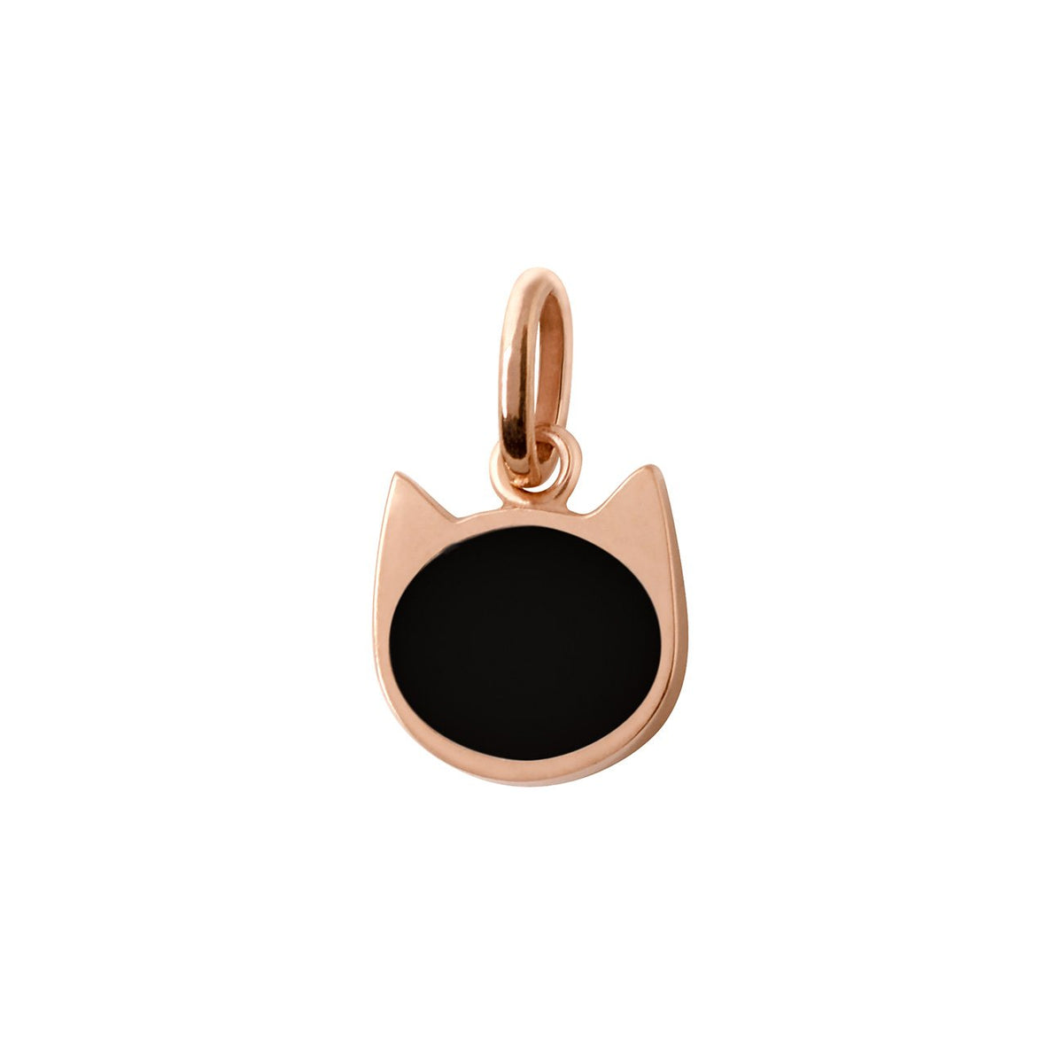 gigi clozeau Pendentif Chat résine noire or rose