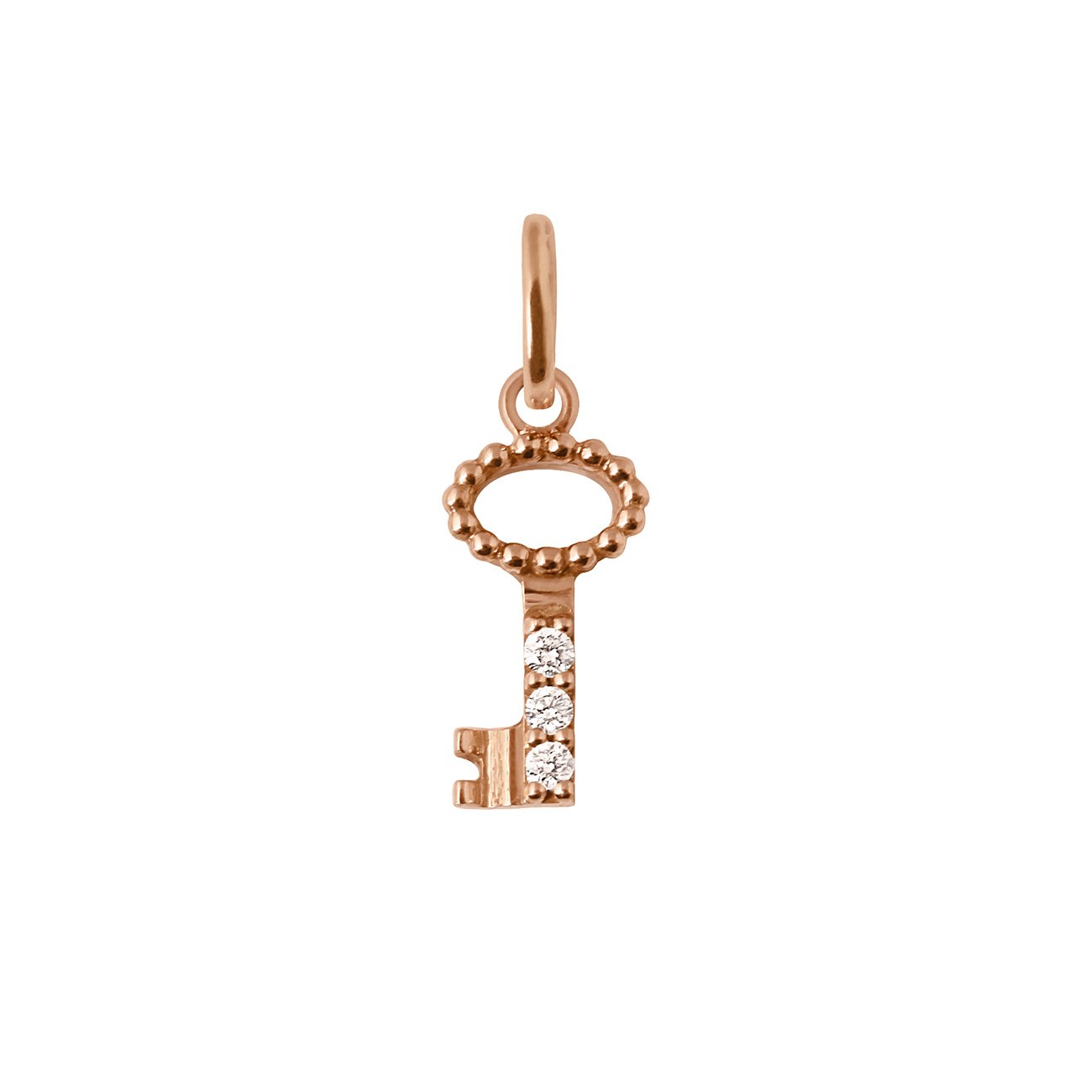 Gigi Clozeau - Pendentif Clé, diamants, or rose