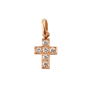 Gigi Clozeau - Pendentif Croix diamants, or rose