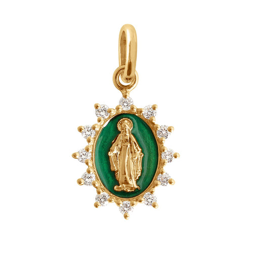 Gigi Clozeau - Pendentif émeraude Petite Madone Suprême, or jaune, diamants