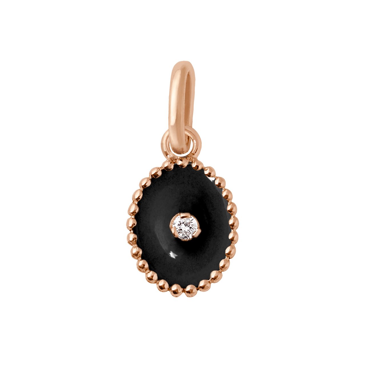 Gigi Clozeau - Pendentif Etoile du Nord résine noir, diamant, or rose