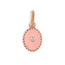 Gigi Clozeau - Pendentif Etoile du Nord résine saumon, diamant, or rose