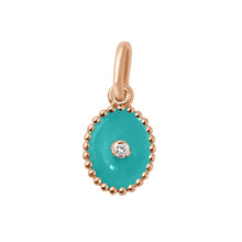 Gigi Clozeau - Pendentif Etoile du Nord résine turquoise vert, diamant, or rose