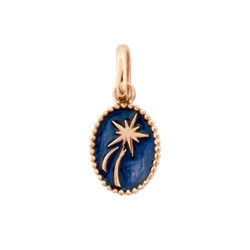 Gigi Clozeau - Pendentif Etoile Espoir résine bleu de prusse, or rose