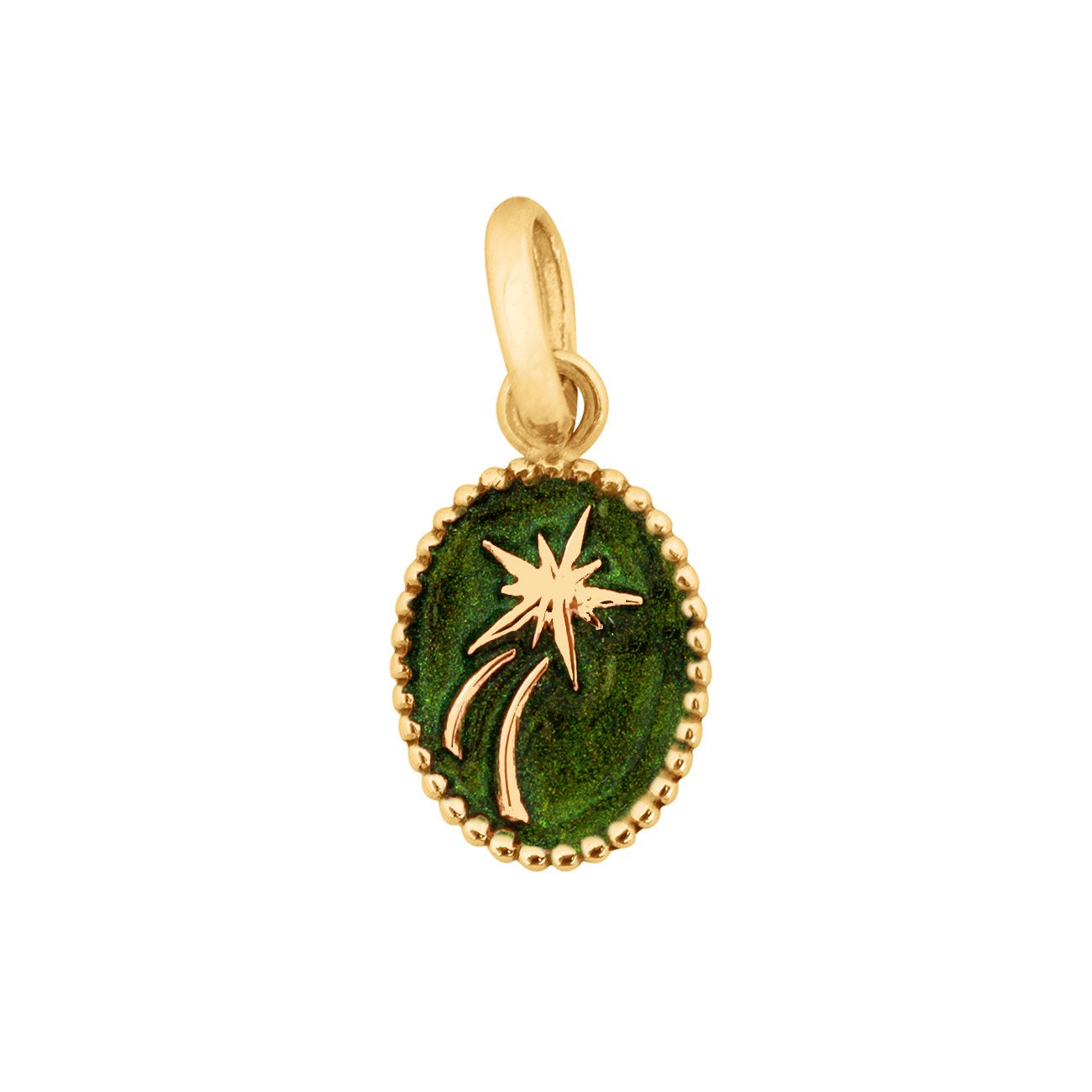 Gigi Clozeau - Pendentif Etoile Espoir résine scarabée, or jaune