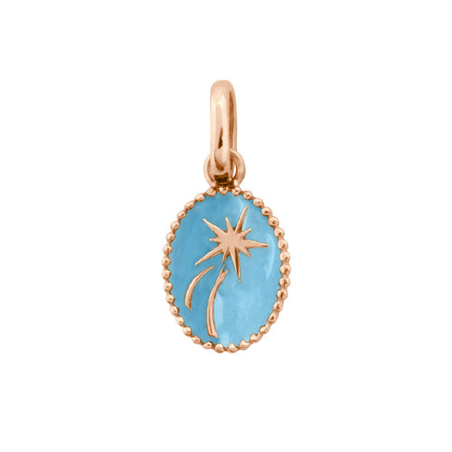 Gigi Clozeau - Pendentif Etoile Espoir résine turquoise, or rose