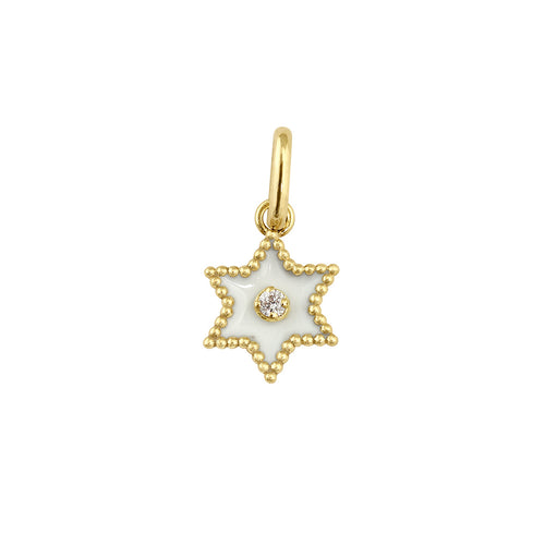Gigi Clozeau - Pendentif Etoile Star résine blanche, diamant, or jaune