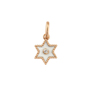 Gigi Clozeau - Pendentif Etoile Star résine blanche, diamant, or rose