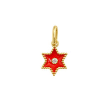 Gigi Clozeau - Pendentif Etoile Star résine corail, diamant, or jaune