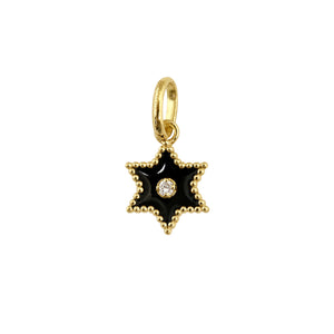 Gigi Clozeau - Pendentif Etoile Star résine noire, diamant, or jaune