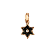 Gigi Clozeau - Pendentif Etoile Star résine noire, diamant, or rose