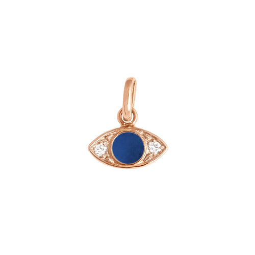 Gigi Clozeau - Pendentif Eye prusse, diamants, or rose