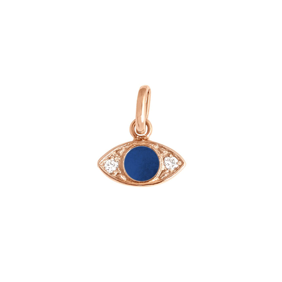 Gigi Clozeau - Pendentif Eye prusse, diamants, or rose