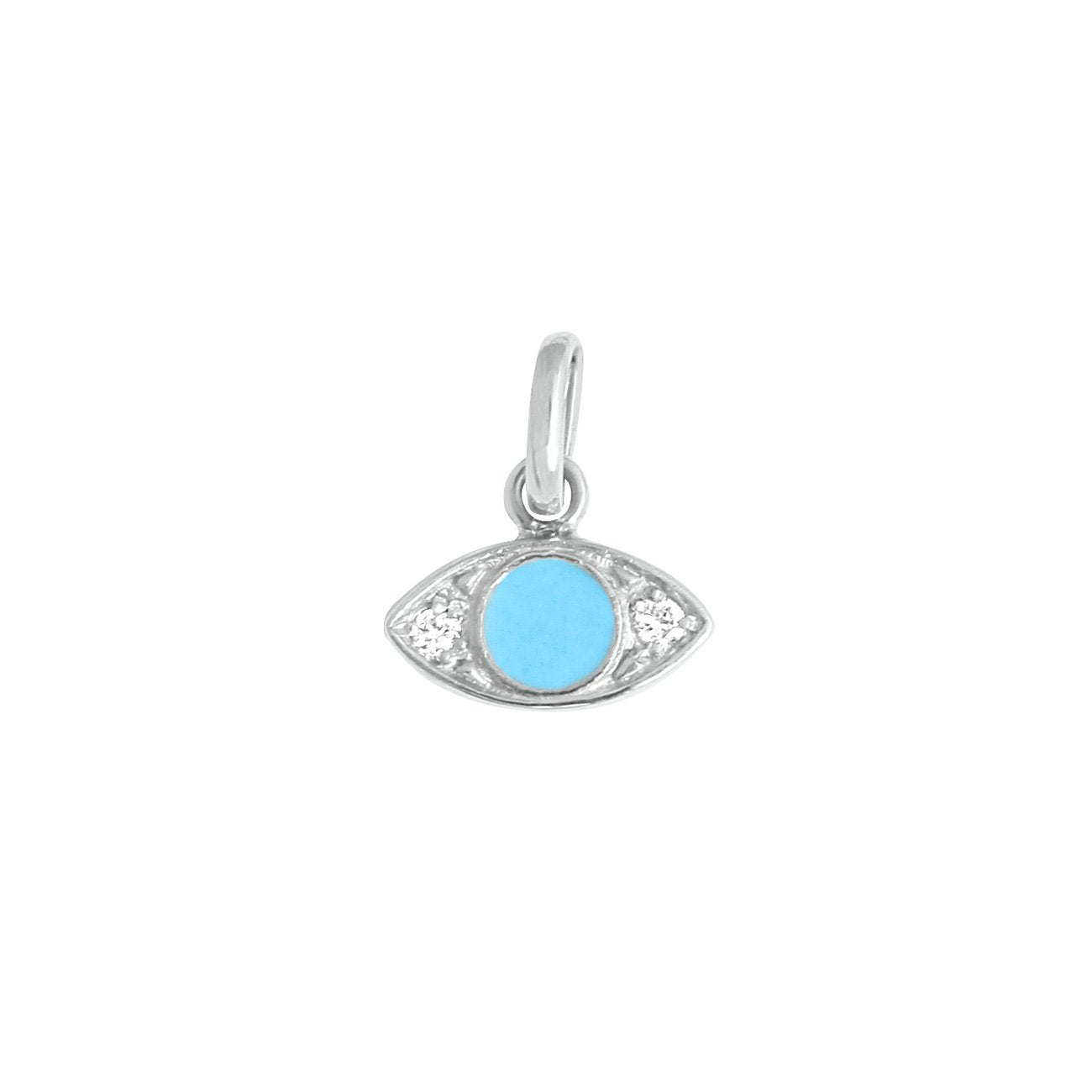 Gigi Clozeau - Pendentif Eye turquoise, diamants, or blanc