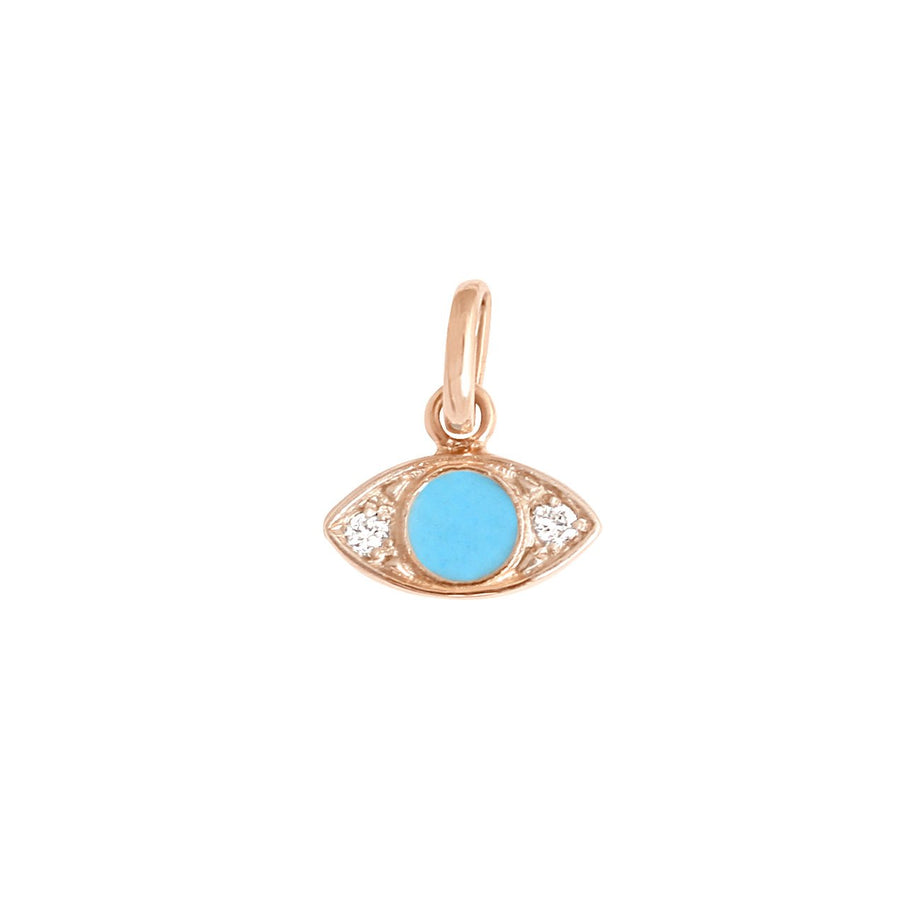 Gigi Clozeau - Pendentif Eye turquoise, diamants, or rose